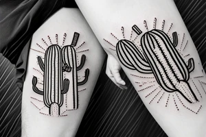mexican-style sad cactus holding a guitar tattoo idea