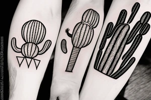 cactus holding a guitar tattoo idea