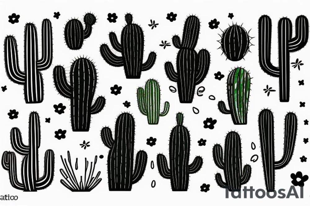 Sad cactus tattoo idea