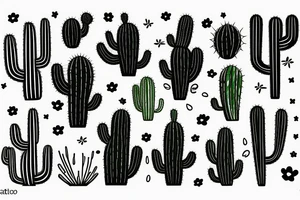Sad cactus tattoo idea