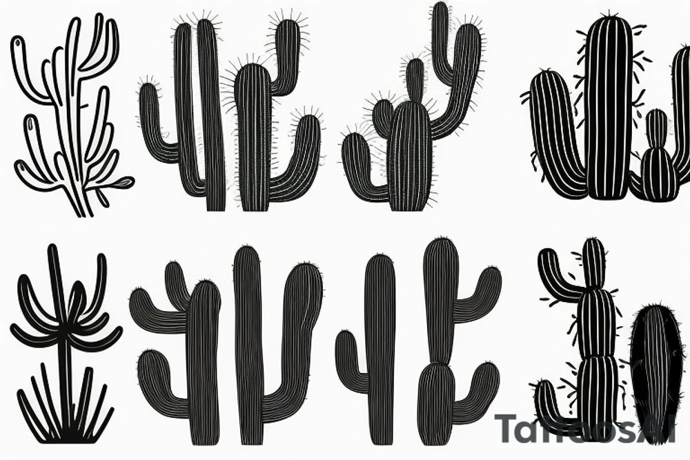 Sad cactus tattoo idea