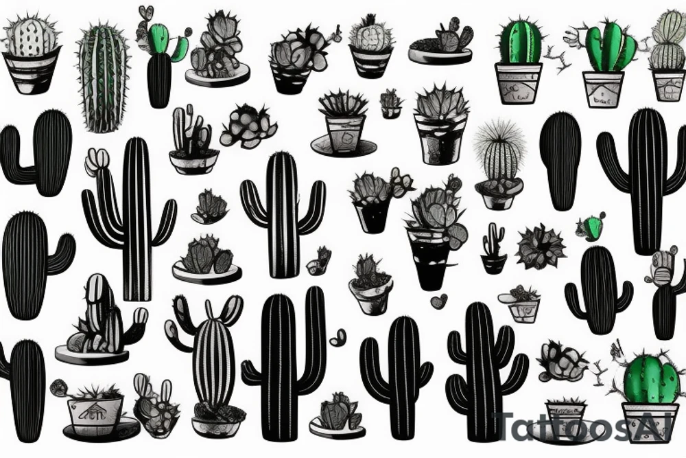 cactus super hero tattoo idea