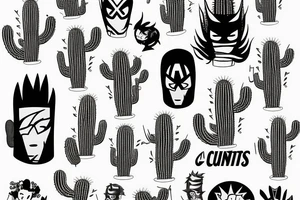 cactus super hero tattoo idea