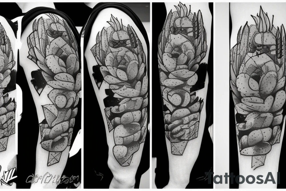 cactus super hero tattoo idea
