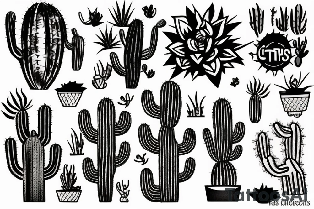 cactus super hero tattoo idea