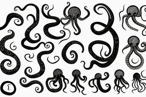 Straight lines octopus tattoo idea