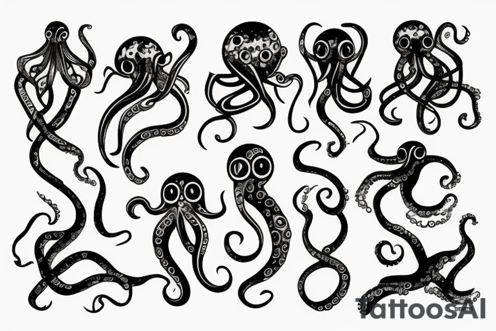 Straight lines octopus tattoo idea