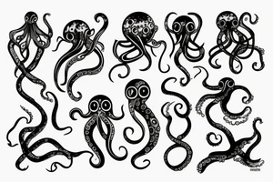 Straight lines octopus tattoo idea