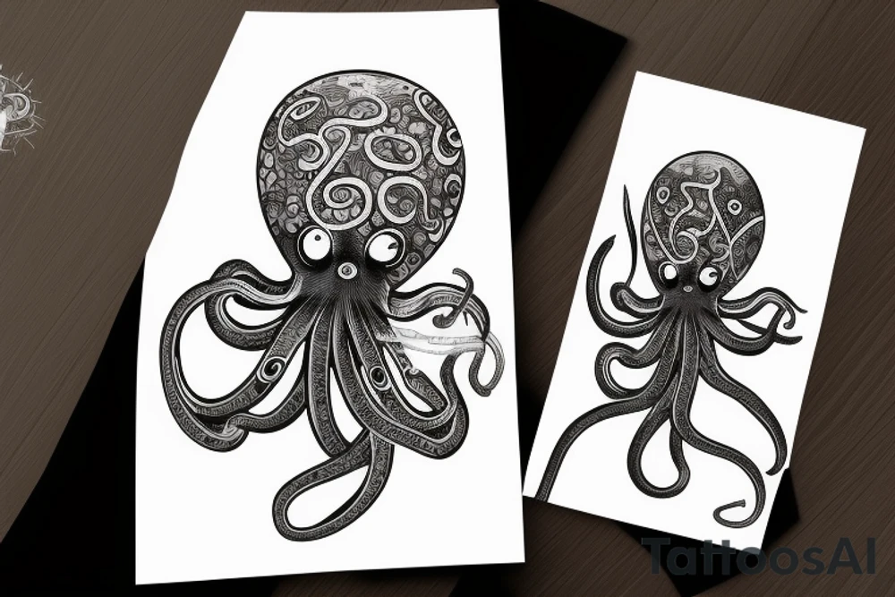 Straight lines octopus tattoo idea
