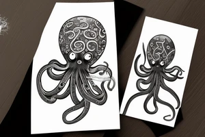 Straight lines octopus tattoo idea