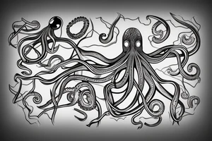 Straight lines octopus tattoo idea