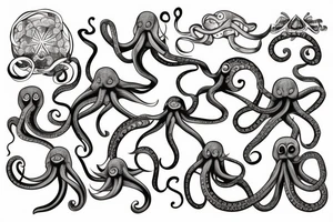 Straight lines octopus tattoo idea