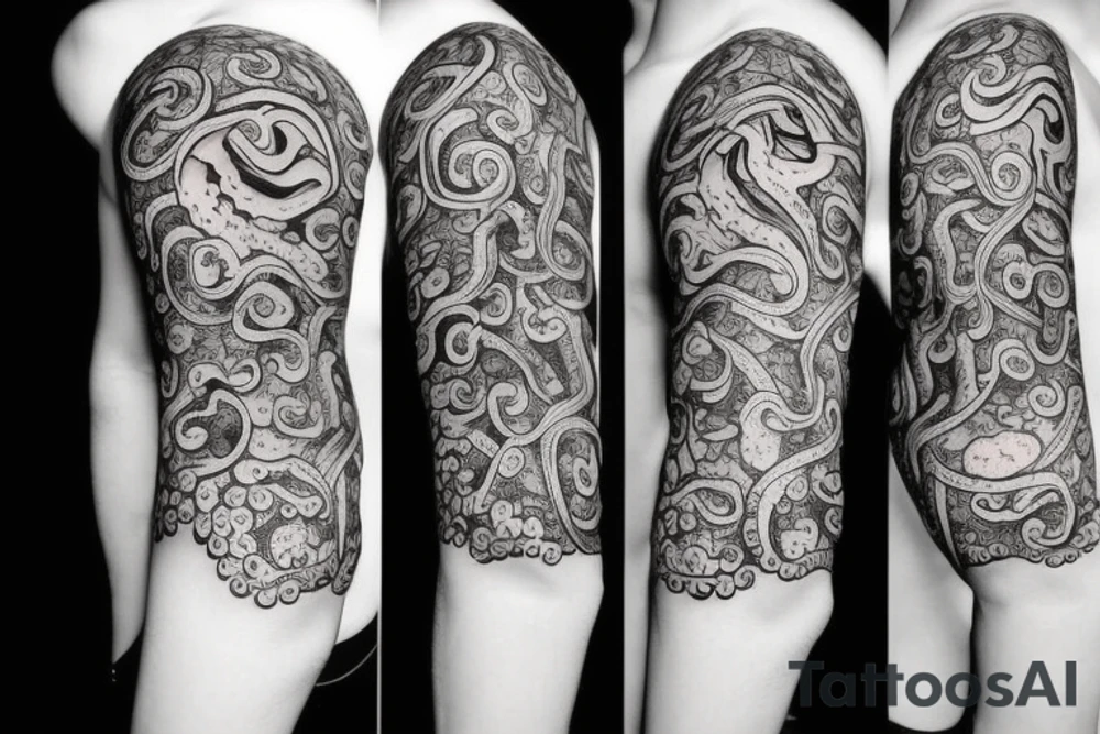 Straight lines octopus tattoo idea