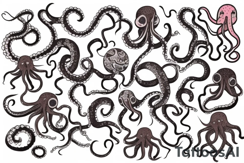 Straight lines octopus tattoo idea