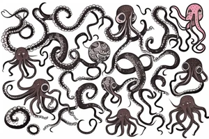 Straight lines octopus tattoo idea