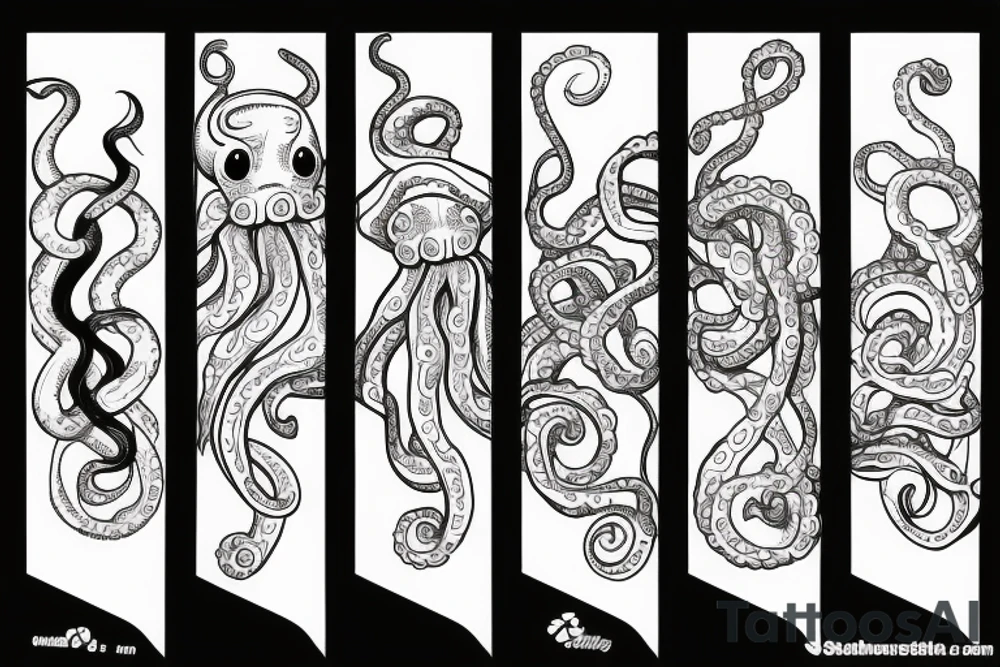Straight lines octopus tattoo idea