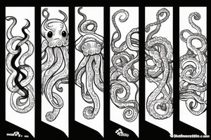 Straight lines octopus tattoo idea