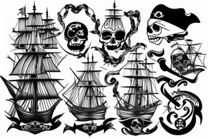 pirate ship tattoo idea