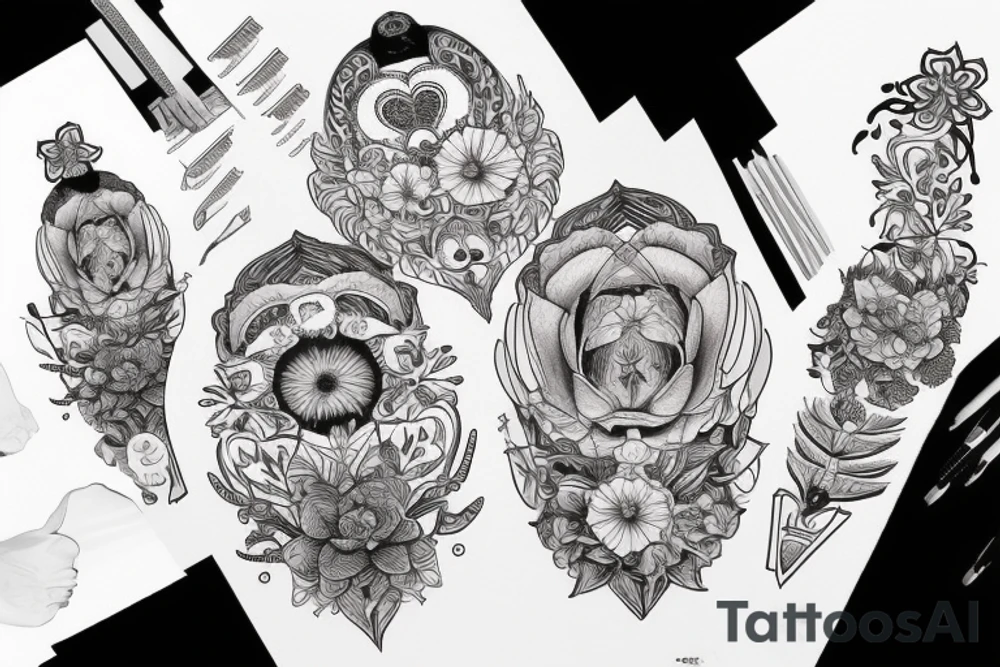 синий кот в красной шапке tattoo idea