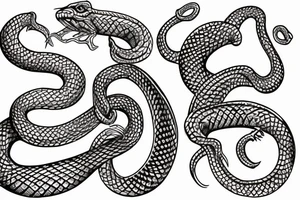 shull and snake inside tattoo idea