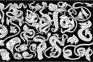 shull and snake inside tattoo idea