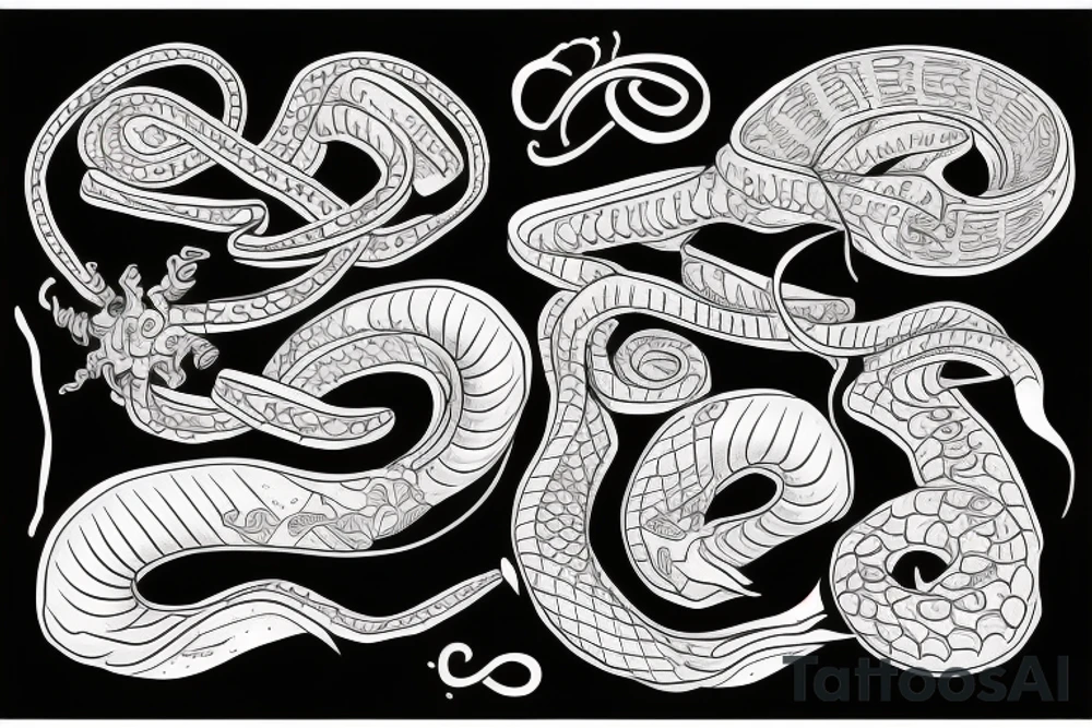 shull and snake inside tattoo idea