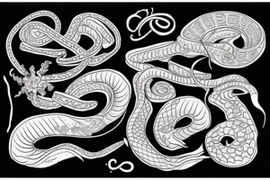shull and snake inside tattoo idea