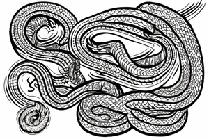 shull and snake inside tattoo idea