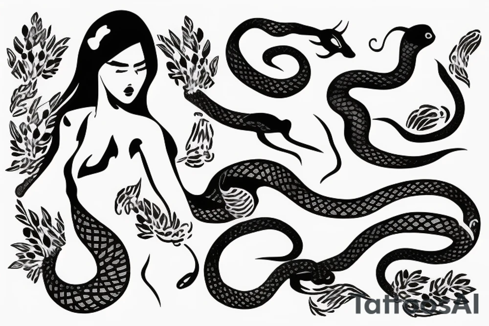 beautiful girl with a snake tattoo idea