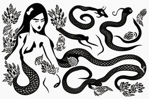 beautiful girl with a snake tattoo idea