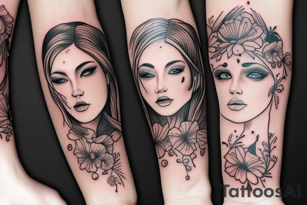 beautiful girl tattoo idea