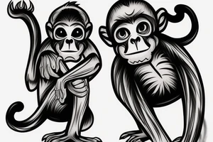 full body pirate monkey tattoo idea