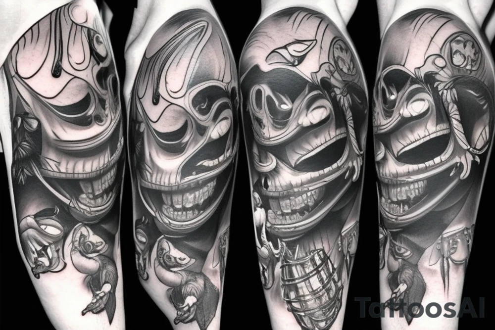 full body pirate monkey tattoo idea