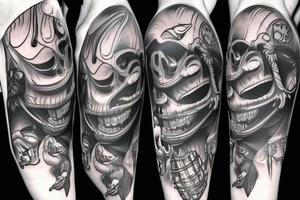 full body pirate monkey tattoo idea