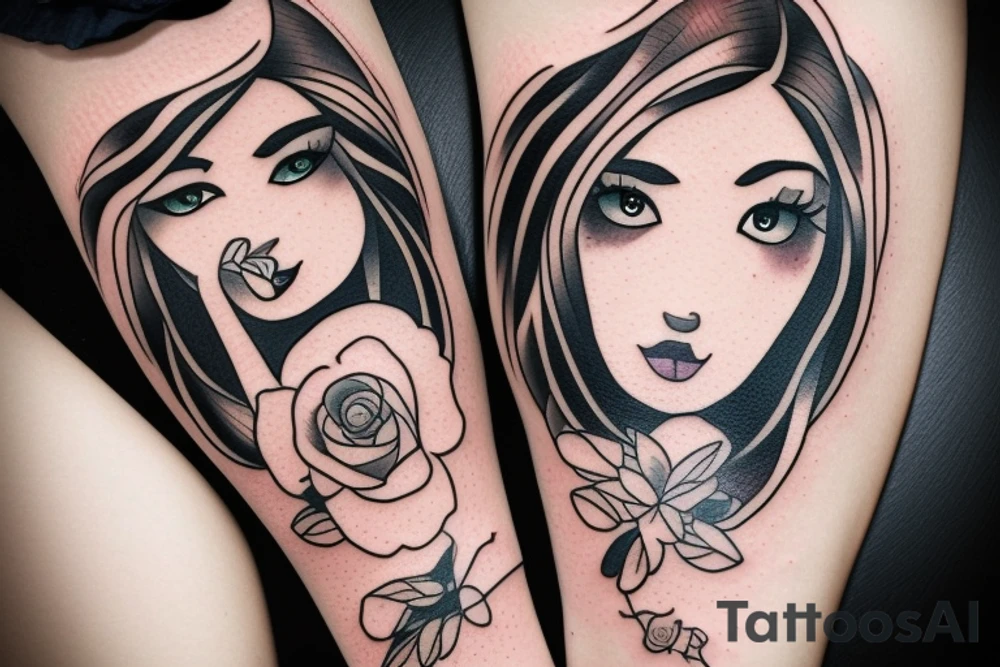 beautiful girl tattoo idea
