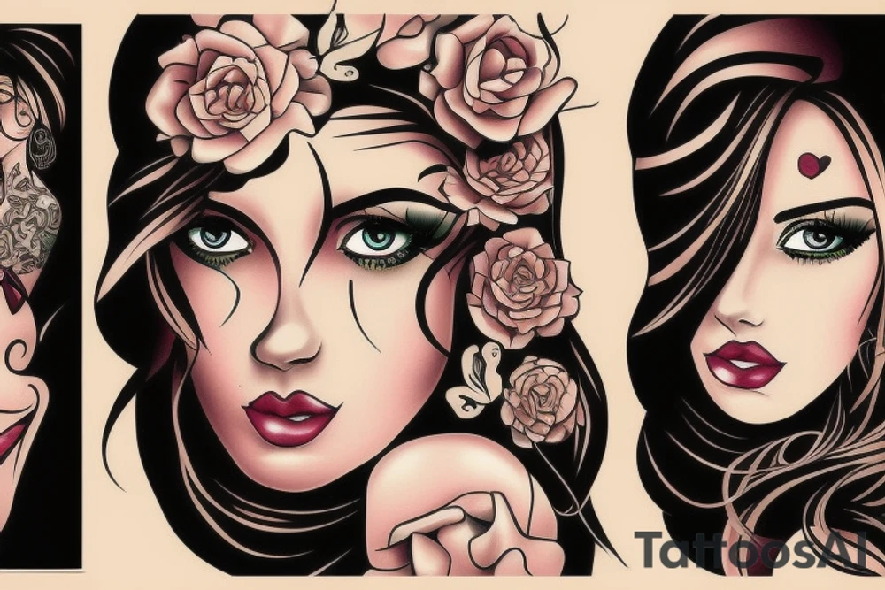 beautiful girl tattoo idea
