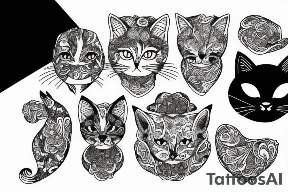 Black cat tattoo idea