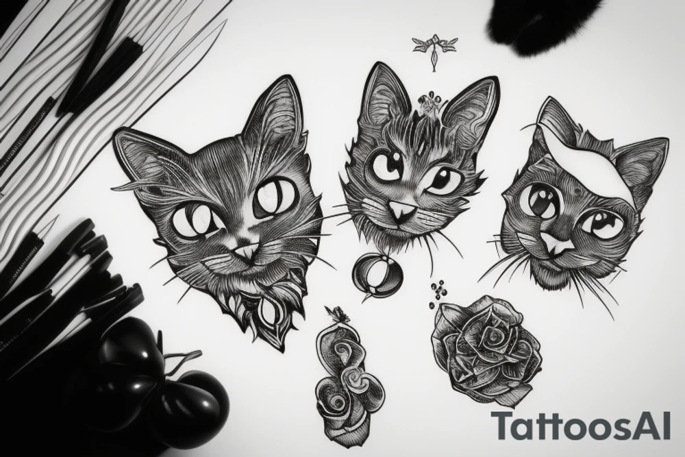 Black cat tattoo idea