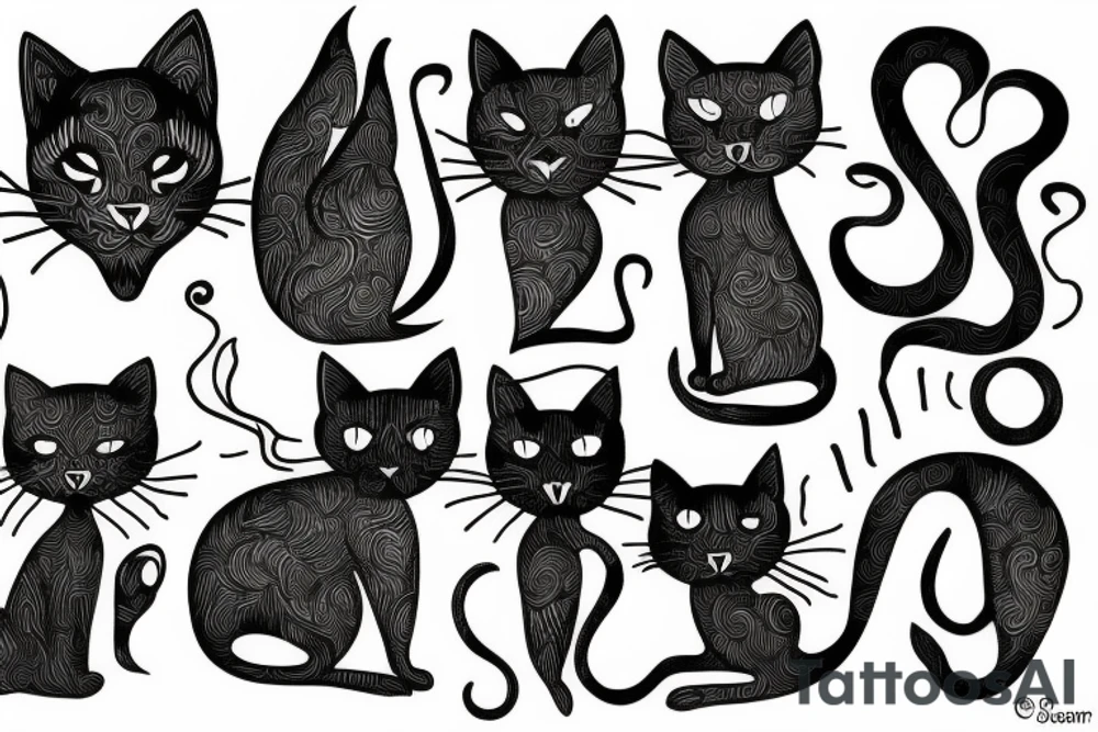 Black cat tattoo idea