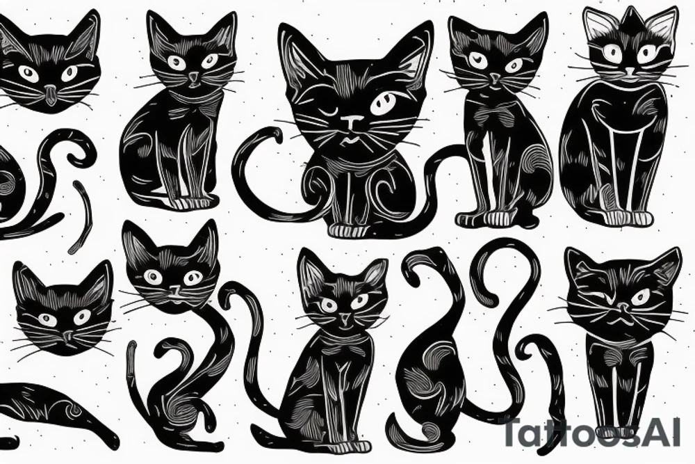Black cat tattoo idea