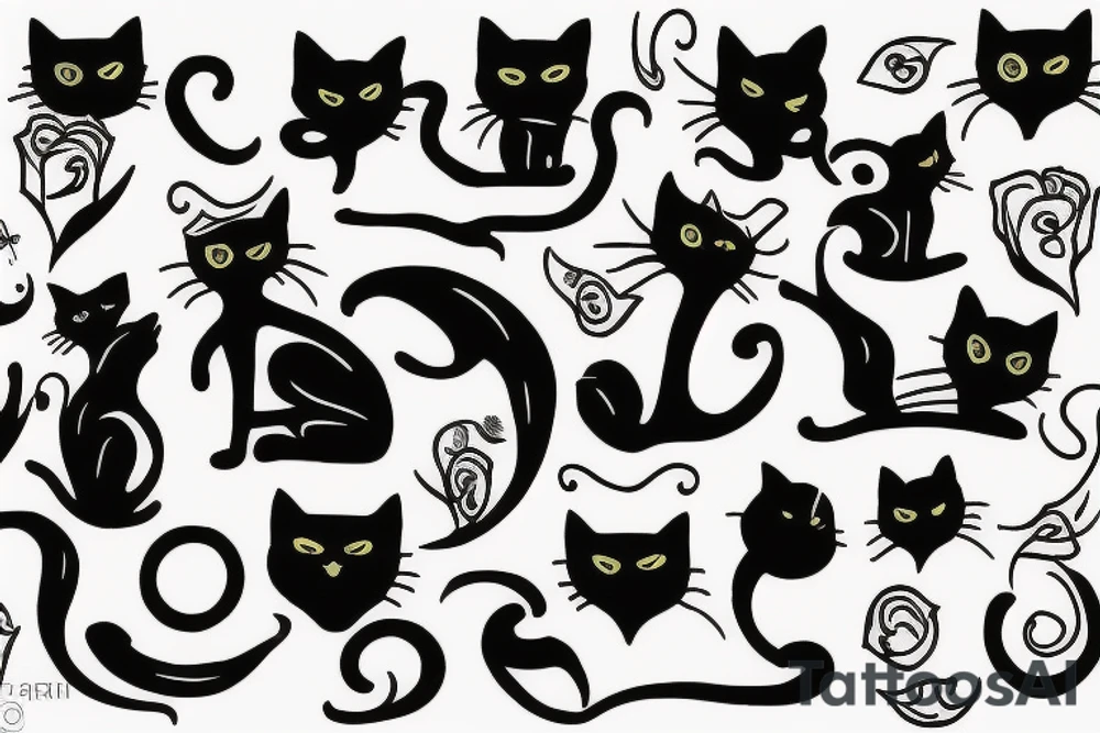 Black cat tattoo idea