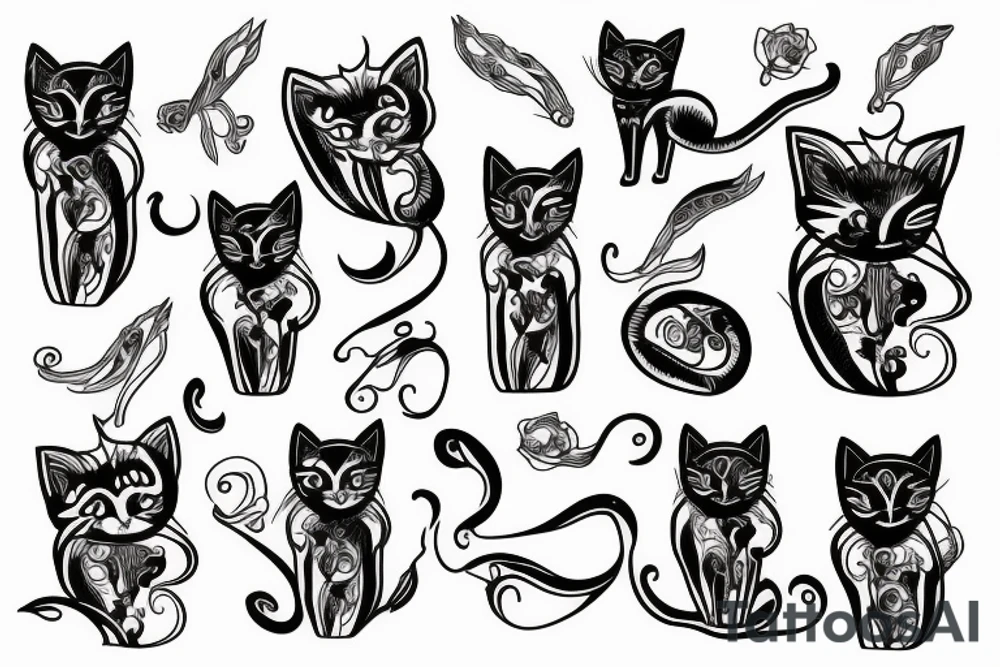 Black cat tattoo idea