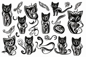 Black cat tattoo idea