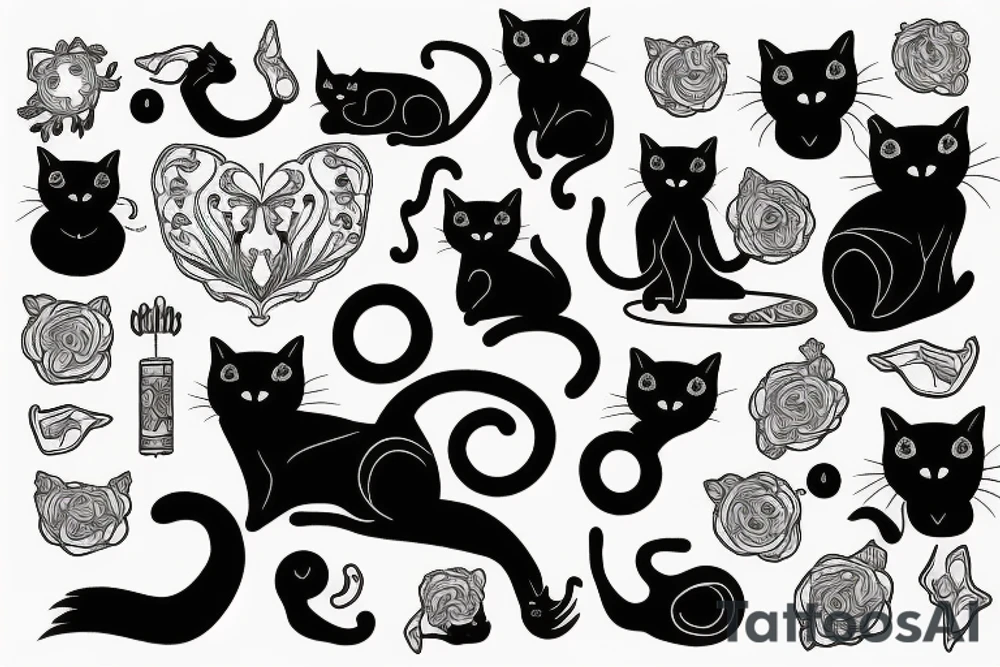 Black cat tattoo idea