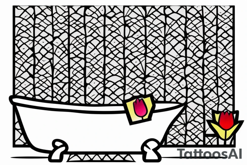 clawfoot bathtub with tulips in it tattoo idea