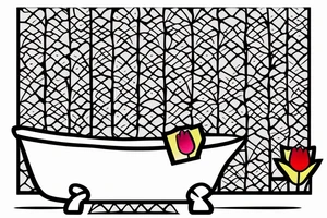 clawfoot bathtub with tulips in it tattoo idea
