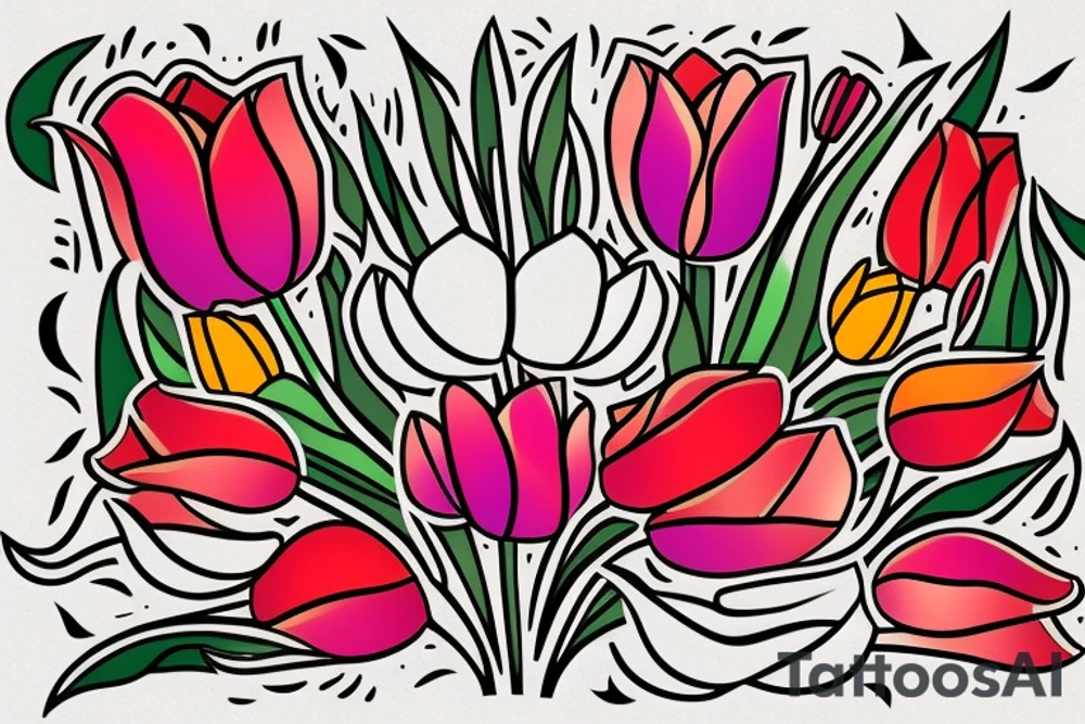 clawfoot bathtub with tulips in it tattoo idea