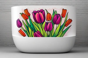 clawfoot bathtub with tulips in it tattoo idea
