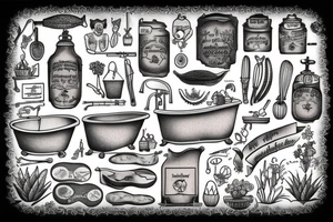 clawfoot bathtub garden tattoo idea