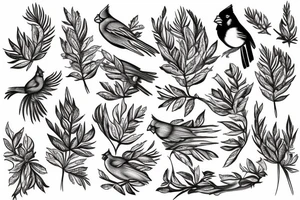 cardinal in tree tattoo idea
